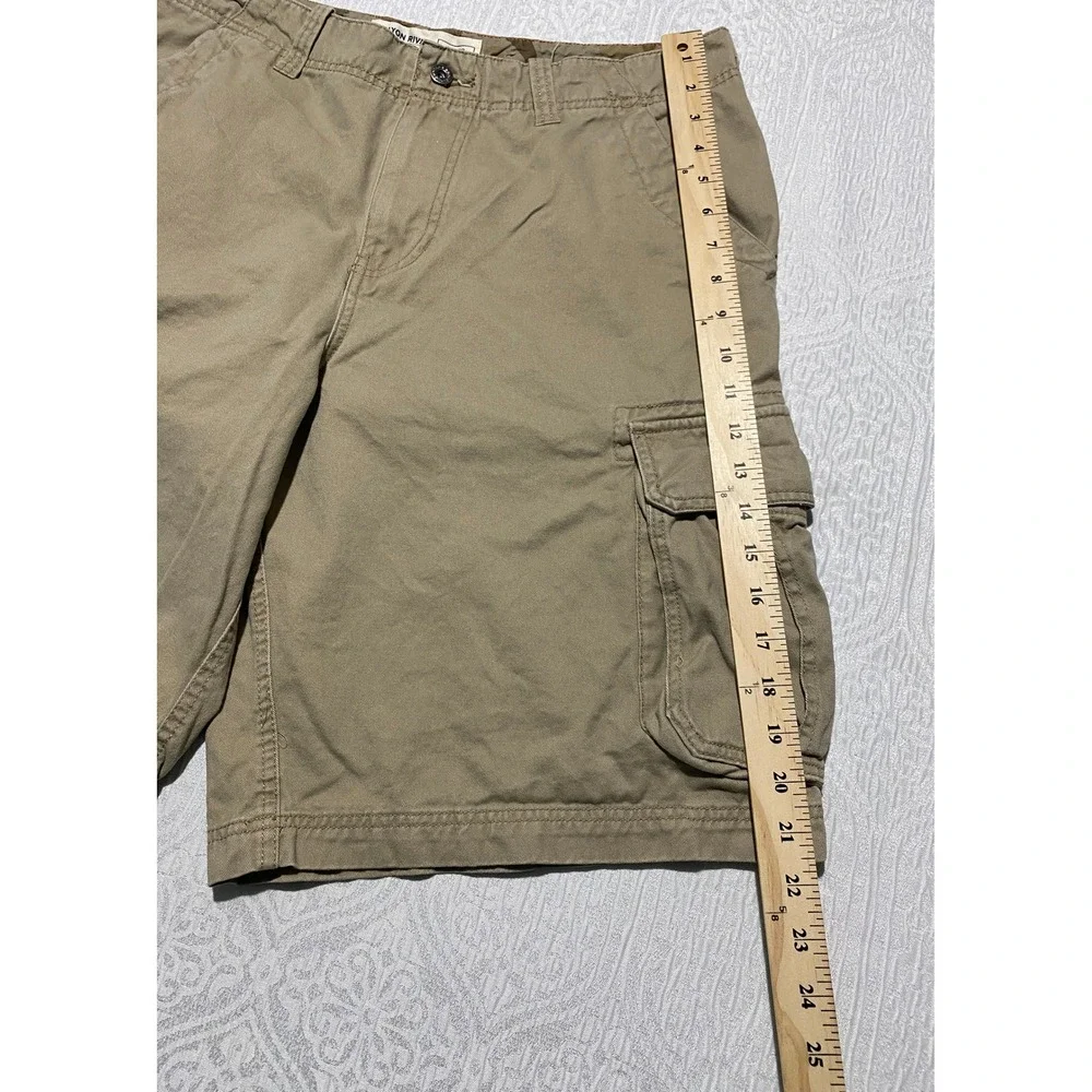Canyon River Blues Mens Khaki Cargo Shorts Sz 36‎ Cotton Relaxed Fit Tan Utility